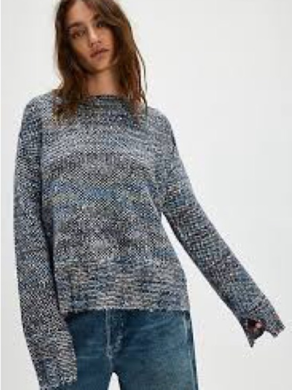 Free People Cotton Candy Pullover in the blue combo colorway